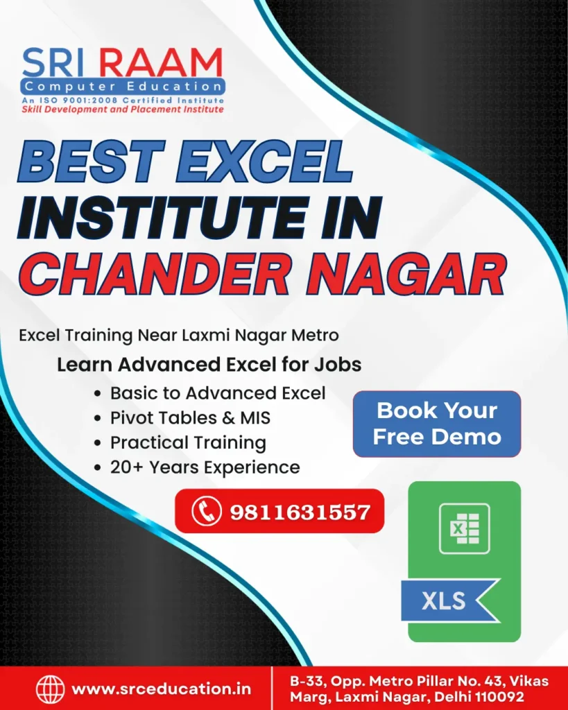 Best Training Institute For Excel Course in Chander Nagar