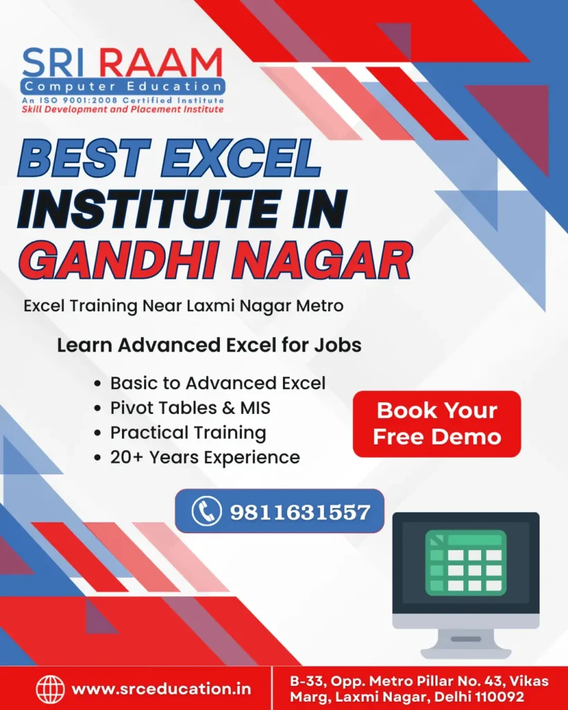 Best Training Institute For Excel Course in Gandhi Nagar