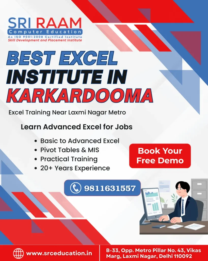 Best Training Institute For Excel Course in Karkardooma