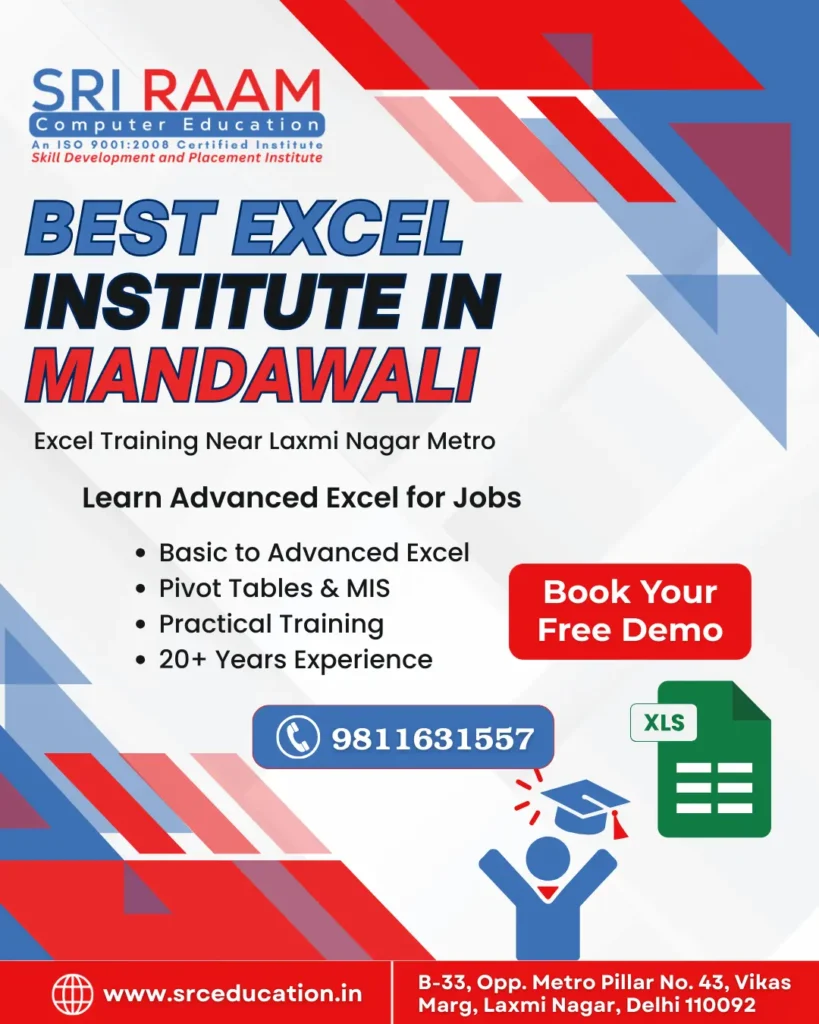 Best Training Institute For Excel Course in Mandawali