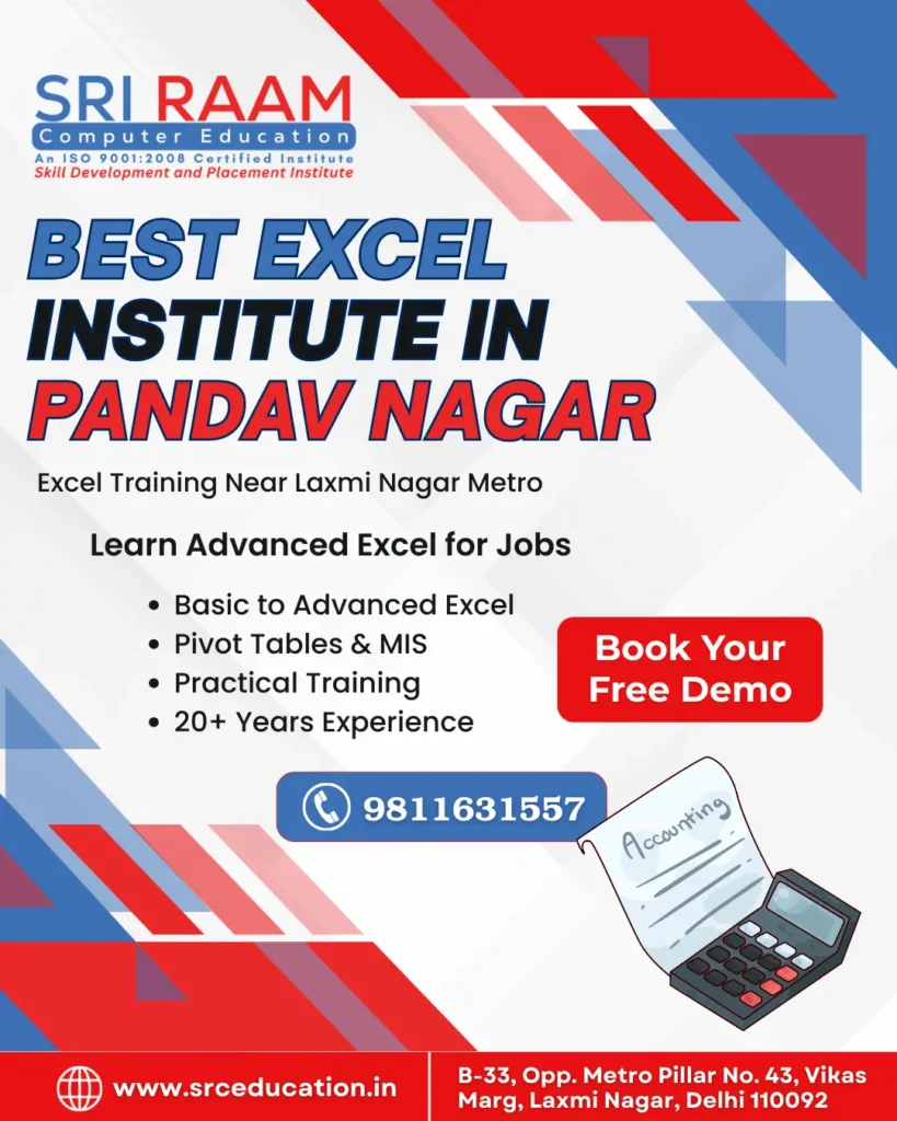 Best Training Institute For Excel Course in Pandav Nagar