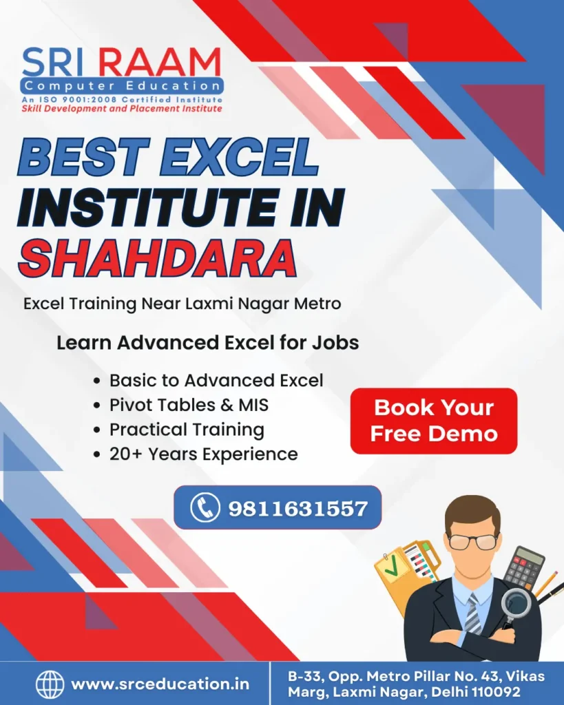 Best Training Institute For Excel Course in Shahdara