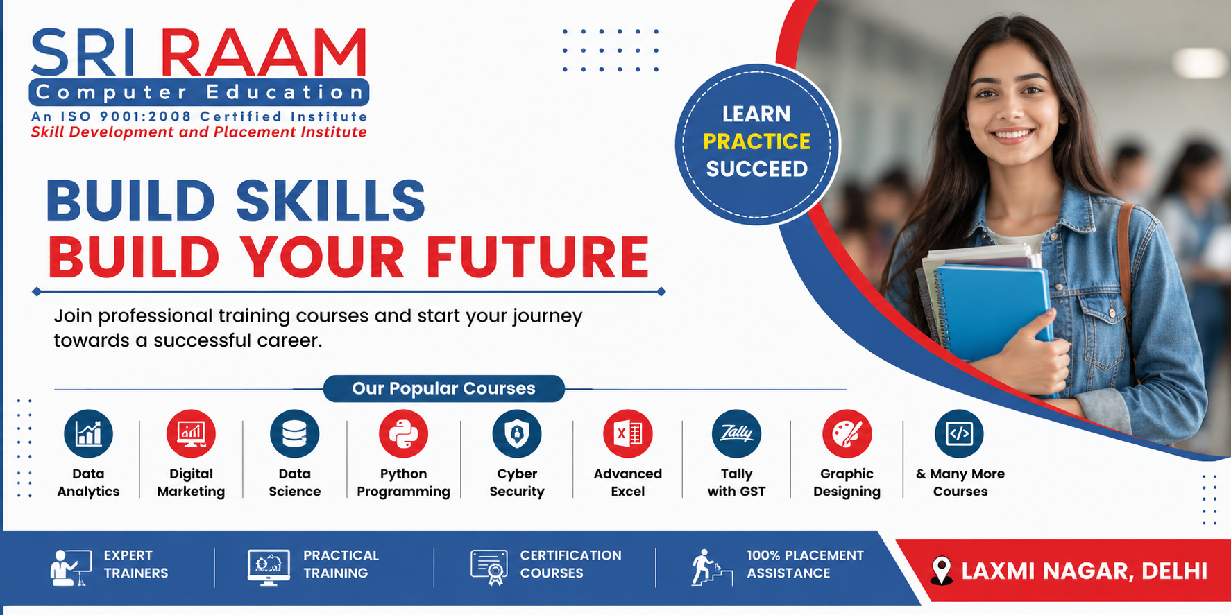 Computer Institute in Laxmi Nagar offering Data Analytics, Digital Marketing, Python and Cyber Security courses